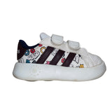 Adidas Kids White Floral Cartoon Print Adhesive Strap Sneakers Size 7K