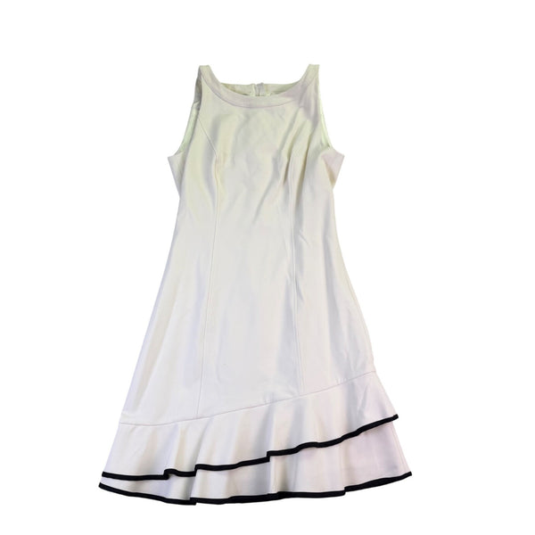 White House Black Market Womens White Black Sleeveless Flare Dress Size 6