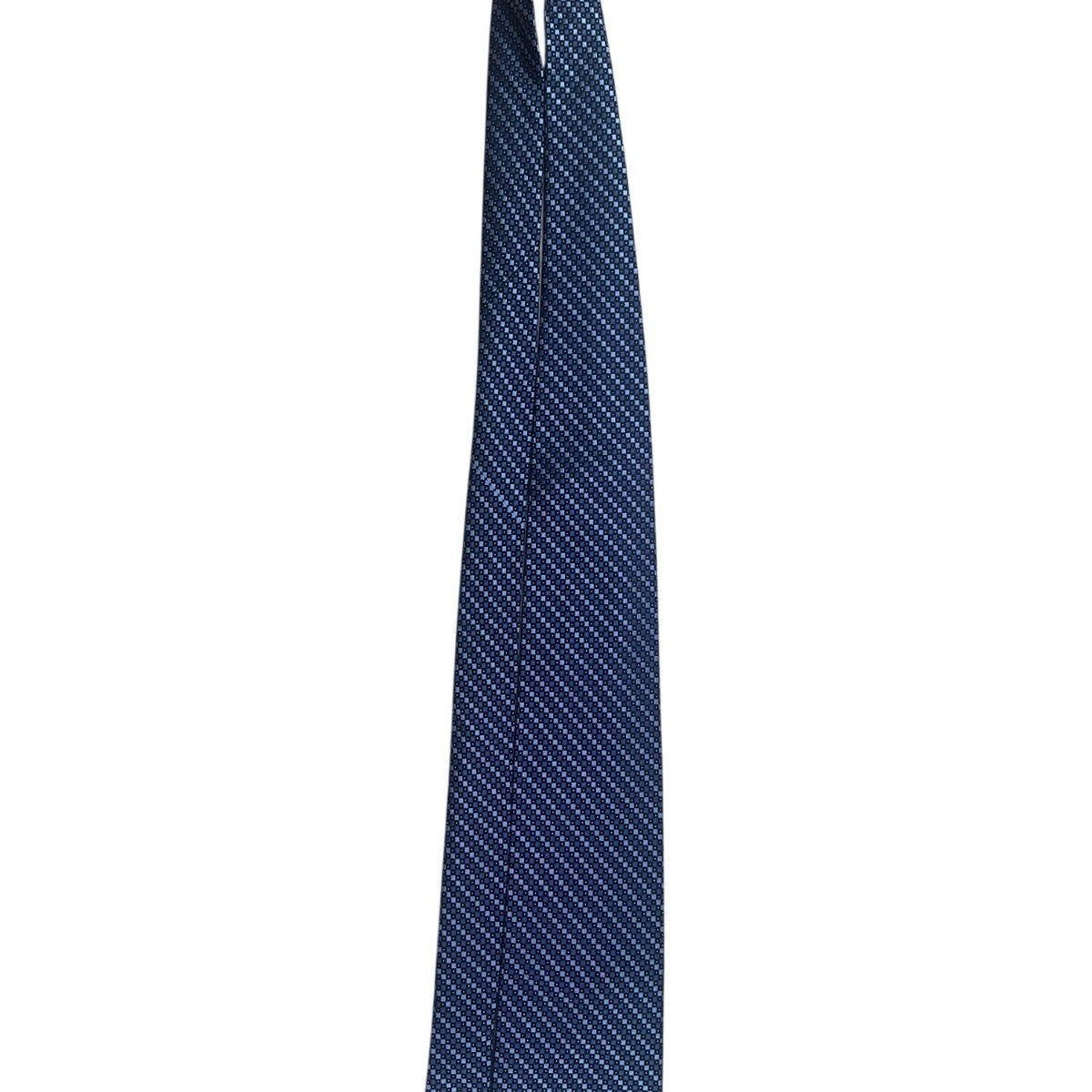 Axcess Mens Navy Silk Handmade Patterned Tie Blue Check Design