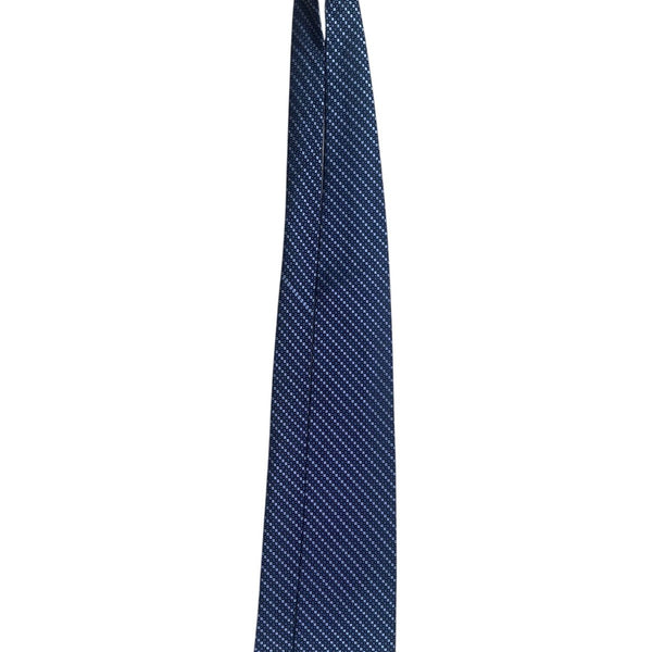 Axcess Mens Navy Silk Handmade Patterned Tie Blue Check Design