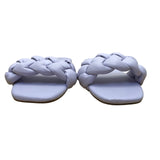 Express Womens Lilac Purple Braided One Band Slide Sandals