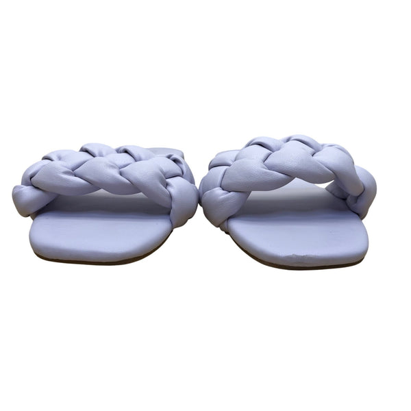 Express Womens Lilac Purple Braided One Band Slide Sandals