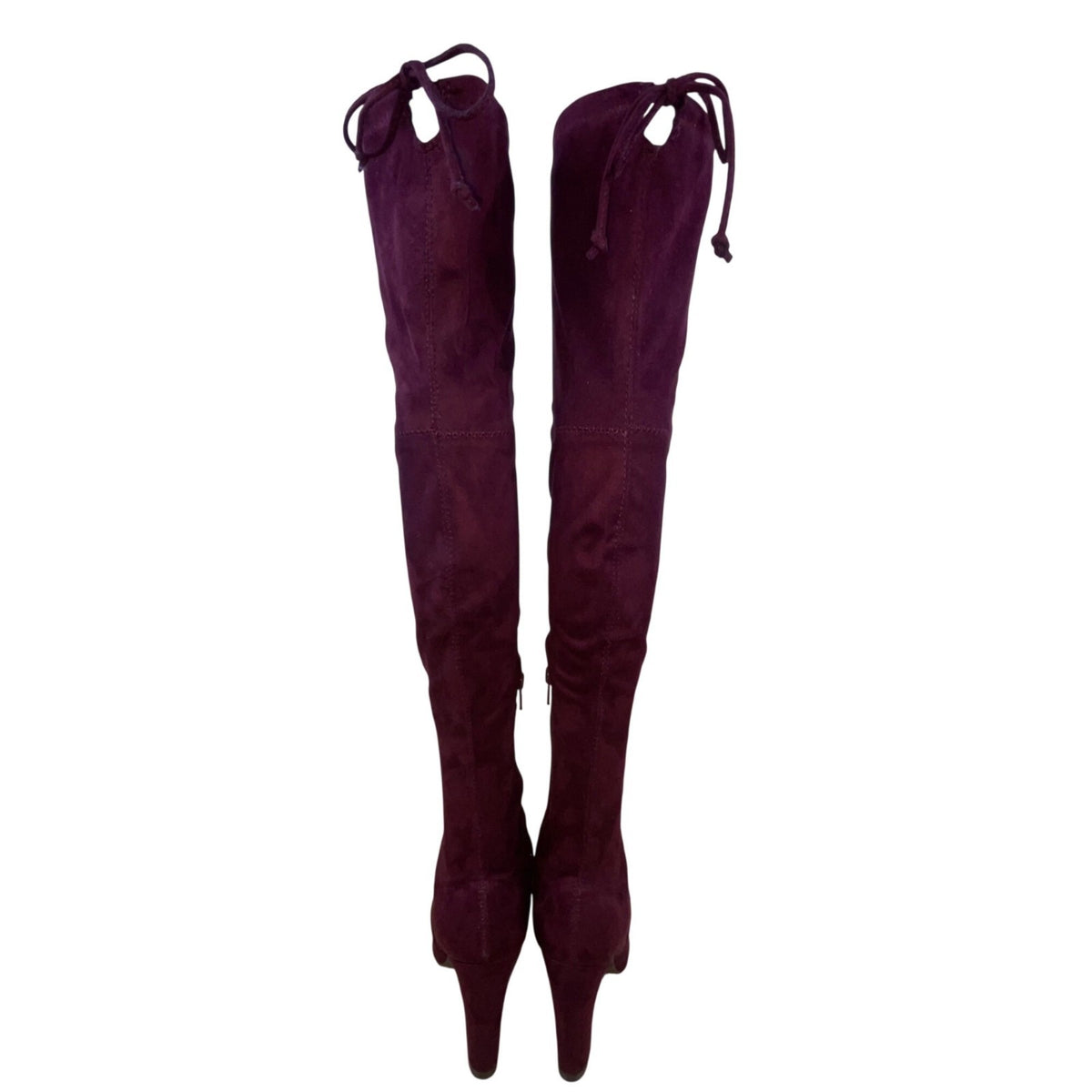 Unisa Women’s Purple Suede Back Tie Pull-On Over-Knee High Heel Boots Size 6.5M