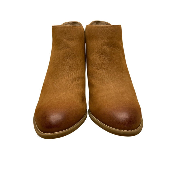 Vionic Women’s Brown Leather Side Sterling Saddle Heeled Ankle Booties Size 9.5