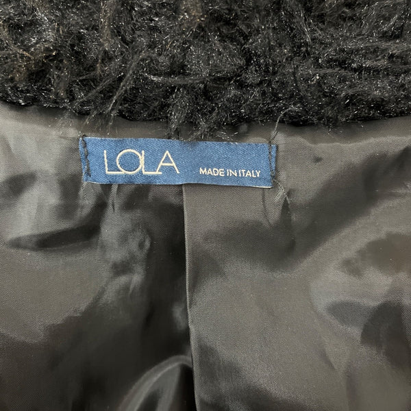 LOLA Women's Black Faux Fur Coat Size L