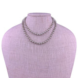 Holly Yashi Womens Silver Tone Faux Pearl Necklace Lustrous Elegant Strand