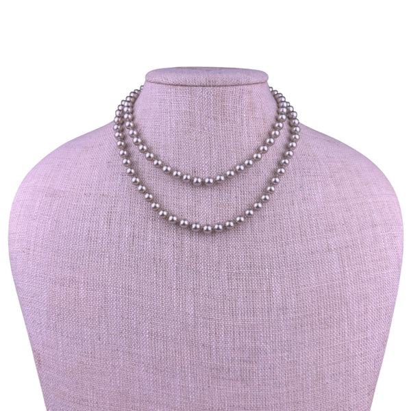 Holly Yashi Womens Silver Tone Faux Pearl Necklace Lustrous Elegant Strand