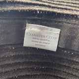 Charter Club Brown Fabric Bucket Hat Woven Texture Bow Accent