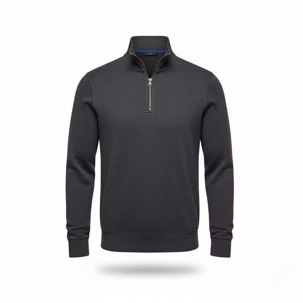 Banana Republic Mens Charcoal Quarter-Zip Pullover Sweater Stylish & Modern Sz L