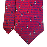 Alynn Mens Red Silk Necktie Nautical 