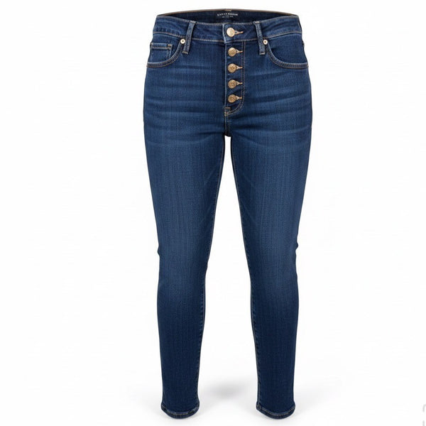 Lucky Brand Womens Blue Denim Skinny Jeans High Rise Button Fly Size 6