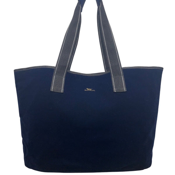 Scout Women’s Navy Blue Canvas Double Handle Snap Closure Everyday Tote Bag