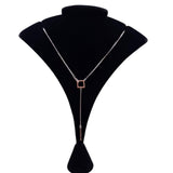 925 Sterling Silver Womens Interlocking Squares Pendant Necklace Adjustable