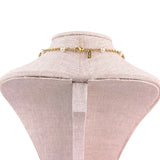 1928 Womens Gold Tone Faux Pearl Cross Pendant Necklace Vintage Jewelry