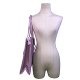 Nubily Women’s Lavender Faux Leather With Long Straps Zipper Pocket Laptop Tote