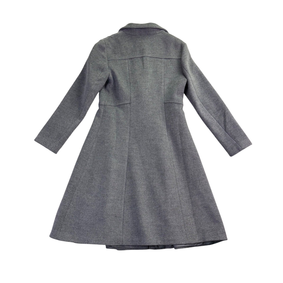 Aptro Womens Gray Wool Blend Double-Breasted Winter Coat Size S