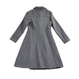 Aptro Womens Gray Wool Blend Double-Breasted Winter Coat Size S