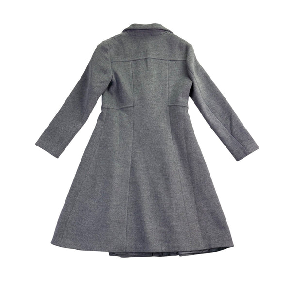 Aptro Womens Gray Wool Blend Double-Breasted Winter Coat Size S