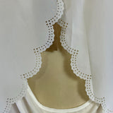 Hudiefly White Sleeveless Scalloped Layered Tank Top Open Back Design Sz L New