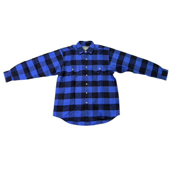 Field & Stream Mens Blue & Black Buffalo Plaid Button-Up Flannel Shirt Size M