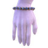 Vintage Gold Tone Womens Bracelet Blue Turquoise-Like Stones
