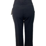 Kenneth Cole Women Black Dress Pants Short High-Waist Wide Leg Hook Sz 12 - New