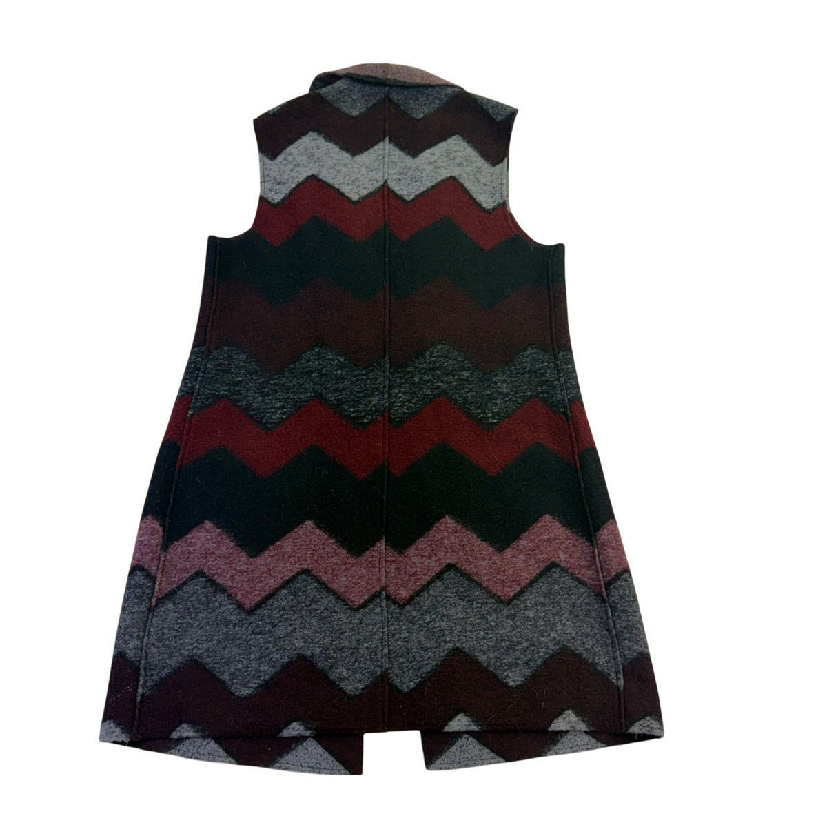 Tribal Womens Multicolor Wool Blend Sleeveless Chevron Vest  Chic Pattern Sz P/S