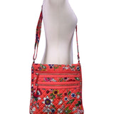 Vera Bradley Women’s Coral Floral Quilted Pattern Adjustable Crossbody Bag