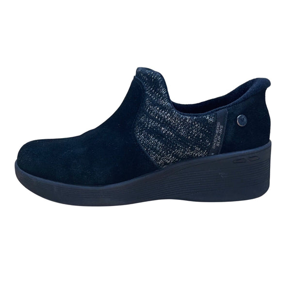 Skechers Women’s Black Suede Comfort Slip-On Martha Stewart Booties Size 11