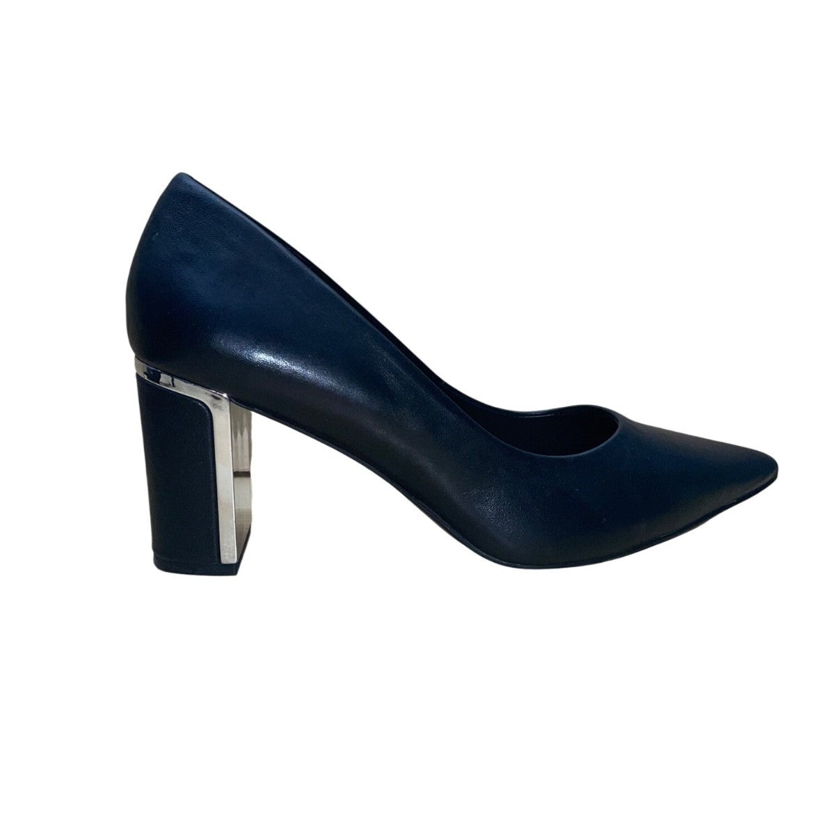 Alfani Women’s Black Leather Step N Flex Block Heel Dress Pumps Size 9M
