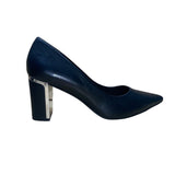 Alfani Women’s Black Leather Step N Flex Block Heel Dress Pumps Size 9M