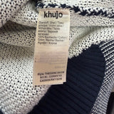 Khujo Womens Navy & White Sweater With Funnel Neck Pullover Stylish Sz M - New
