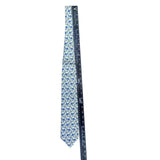 Smithsonian Mens Yellow & Blue 100% Silk Floral Pattern Neck Tie Unique Design