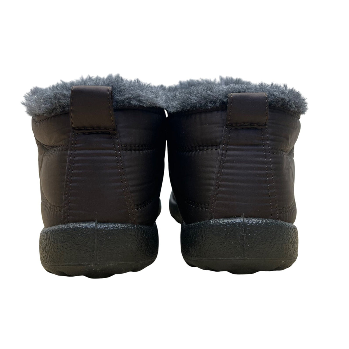 BJ Men’s Brown Quilted Slip-On Fleece-Lined Winter Boots Size 8.5US