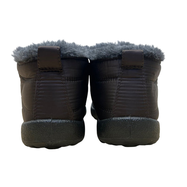 BJ Men’s Brown Quilted Slip-On Fleece-Lined Winter Boots Size 8.5US