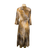 Lafayette 148 Womens Animal Print Silk Dress With Leather Belt Midi Flowy Sz 2