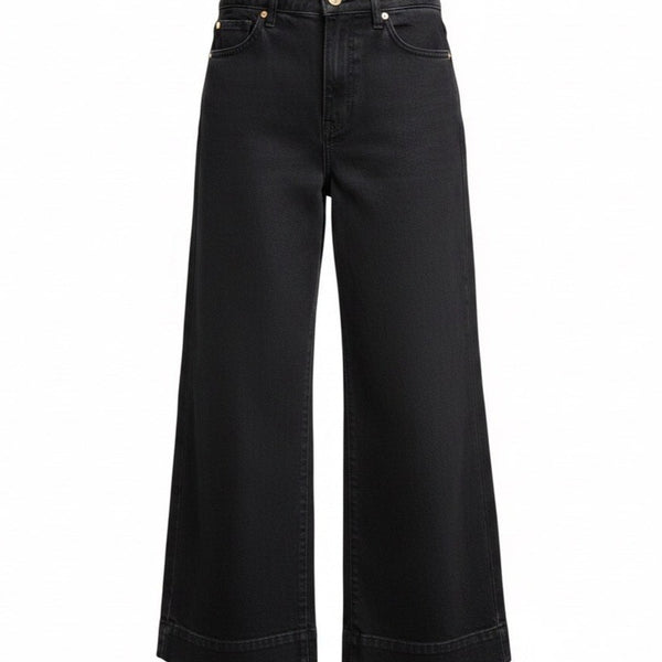 Ann Taylor Womens Black Wide Leg Jeans Size 8