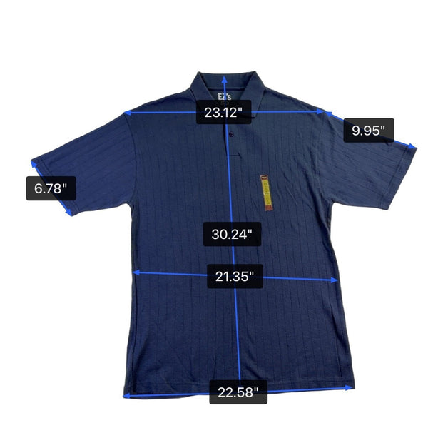 EZs Haggar Mens Navy Polo Shirt Comfortable Short Sleeve Durable Sz L