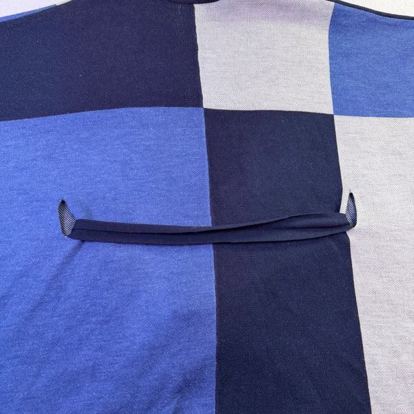 New York & Company Womens Blue & Gray Colorblock Poncho Open Front Tie Sz S/M