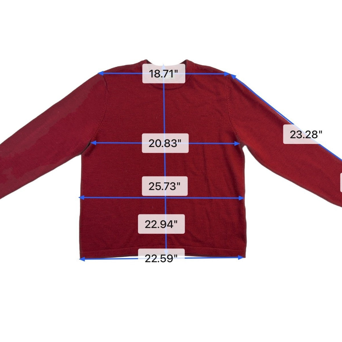 Eddie Bauer Mens Red Wool Crewneck Pullover Sweater Knit Long Sleeve Size L