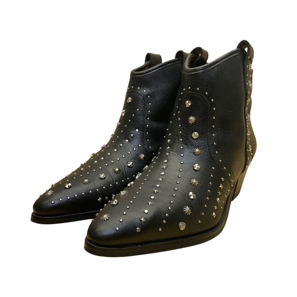 Sam Edelman Women’s Black Leather Studded Star Details Ankle Boots Size 7M