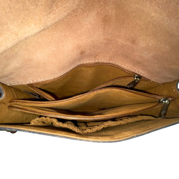 Patricia Nash Women’s European Map Leather Tassel Adjustable Strap Crossbody Bag