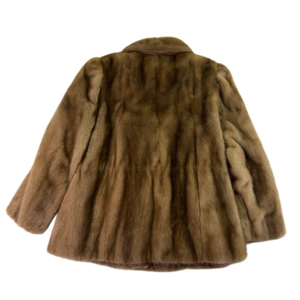 Mano Swartz Womens Brown Mink Fur Jacket Tie Waist Coat