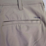 Izod Mens Beige Stretch Golf Pants With Flat Front & Belt Loops Size 32 L32