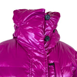 Michael Kors Womens Pink Nylon Puffer Jacket Hooded Warm Winter Wear Sz XXS