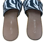 Onesole Women’s Black & White Interchangeable Top Cork Wedge Sandals Size 7
