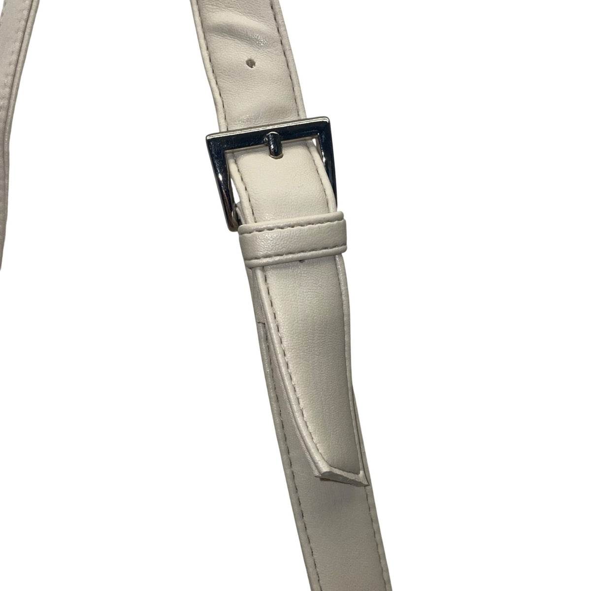 Liz Claiborne Women’s Bone White Faux Leather Adjustable Strap Crossbody Bag
