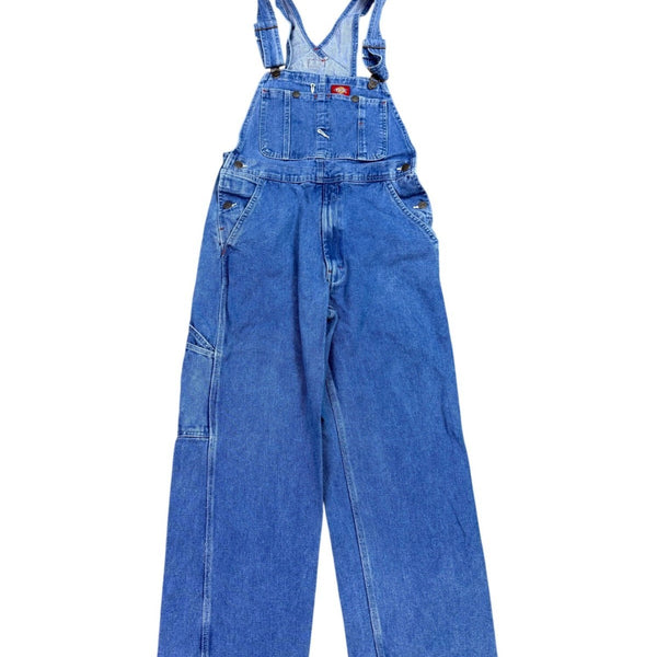 Dickies Mens Blue Denim Workwear Relaxed Fit Bib Overalls Sz 30x30