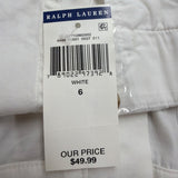 Polo Ralph Lauren White Shorts Womens Summer Casual Lightweight Design Size 6