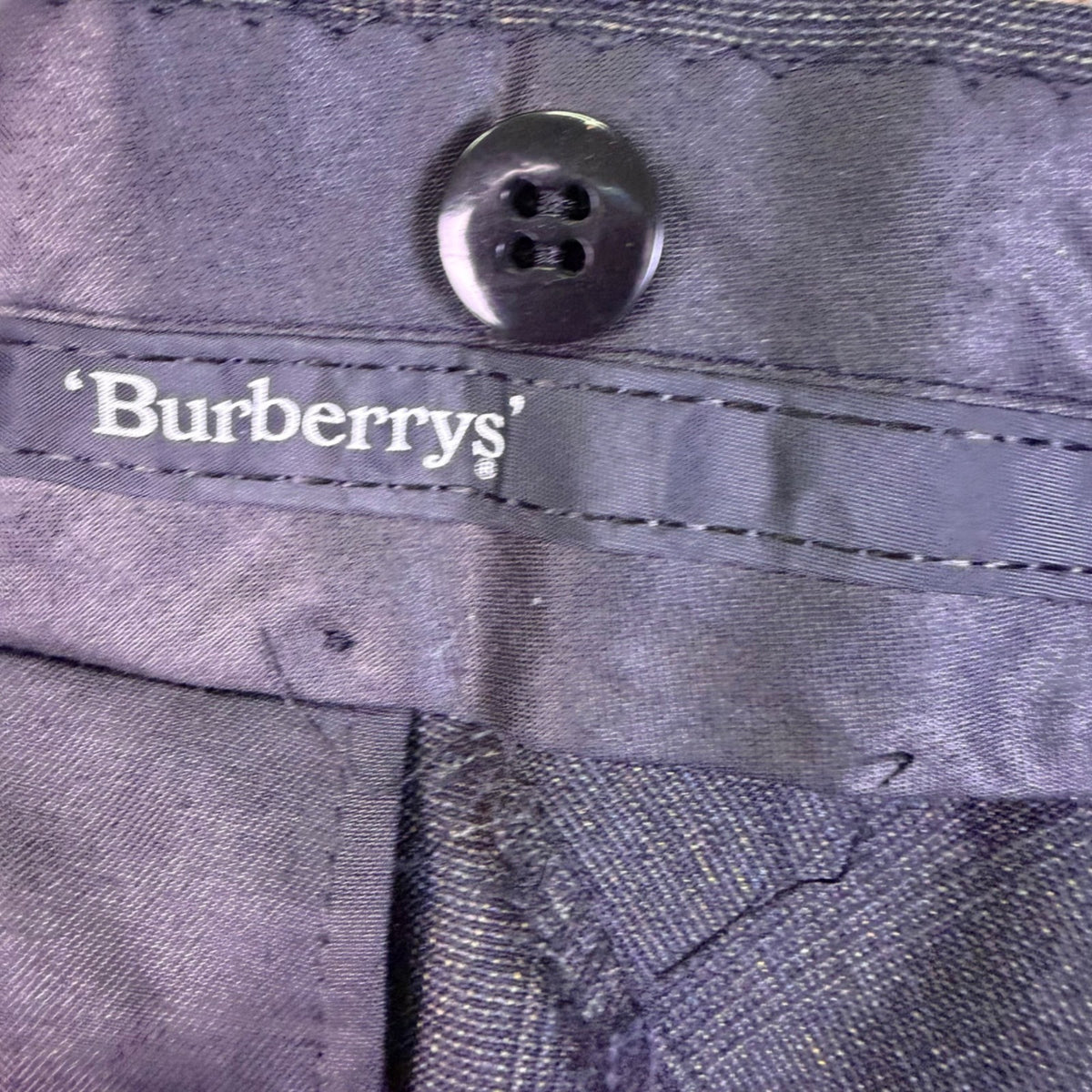 Burberrys Men Navy Wool Pleated Dress Pants Classic Fit Tailored  Size 45x30